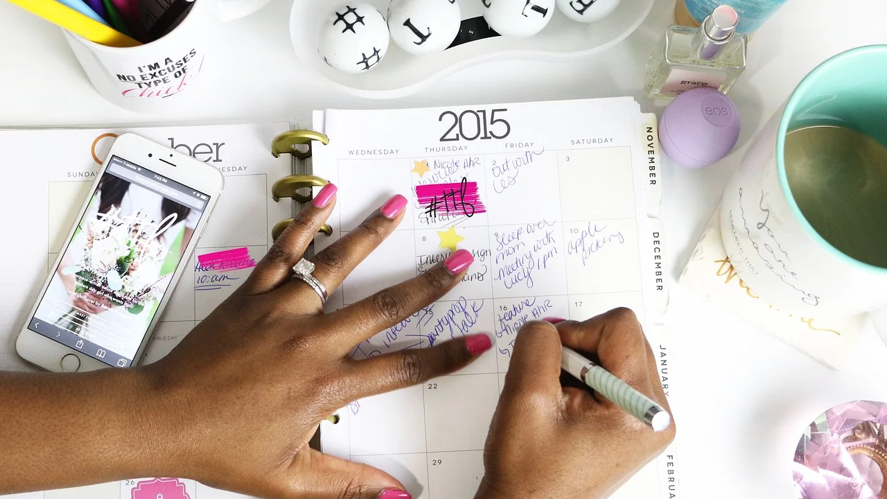 Calendário de conteúdo organizado para redes sociais