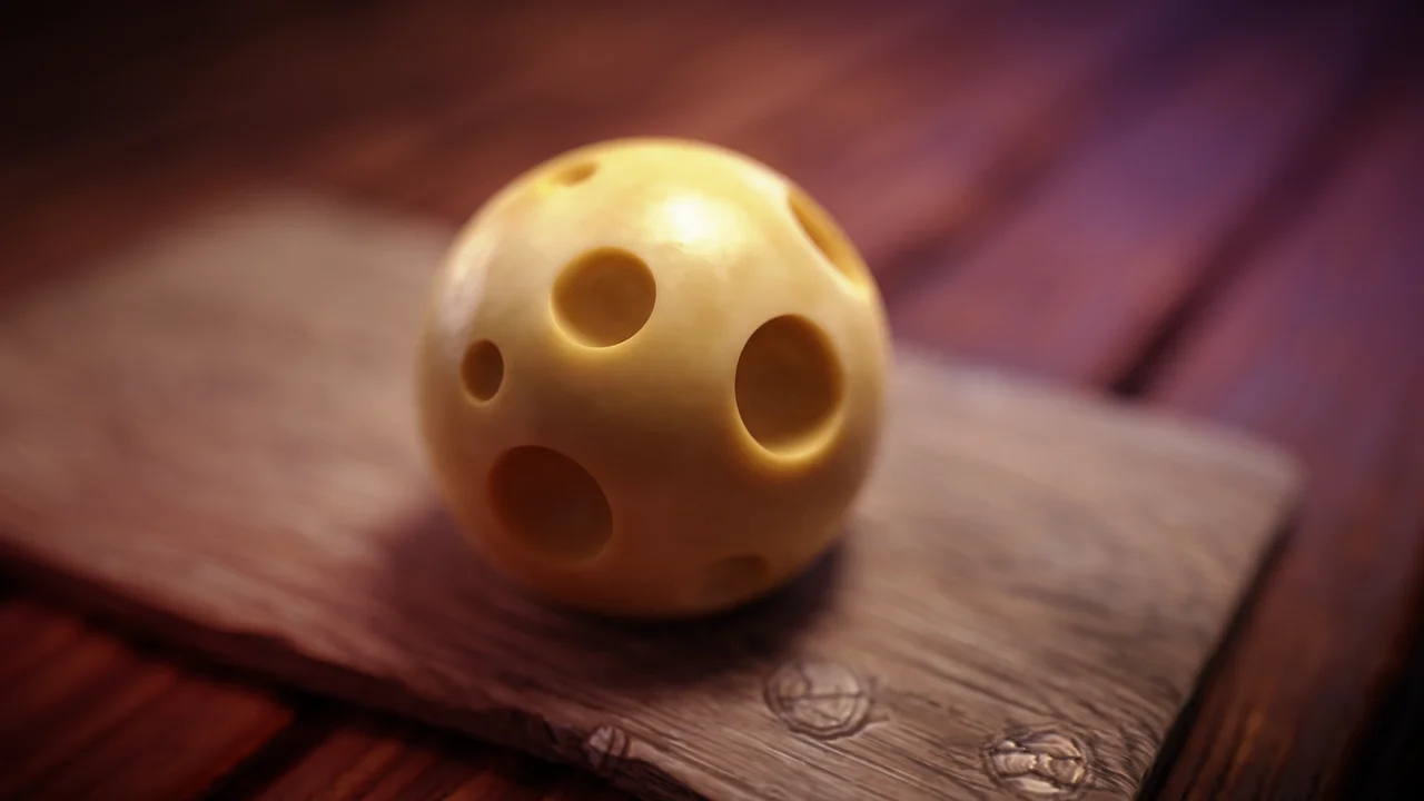 Bolinha de queijo dourada com recheio derretido ao centro