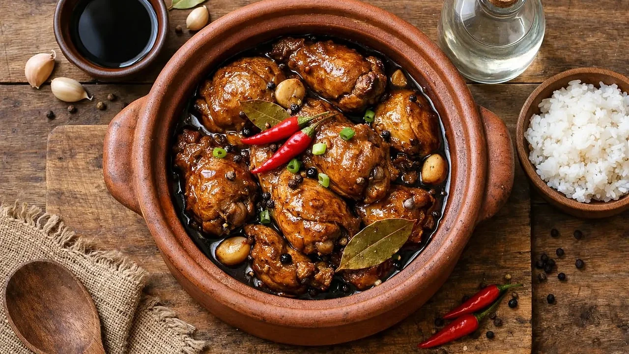 Ensopado de frango com batata, cenoura e cheiro-verde fresco.