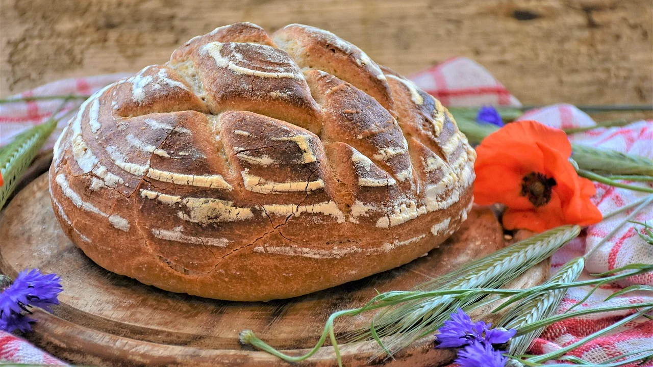 Mistura de farinha e água no início da cultura de levain.