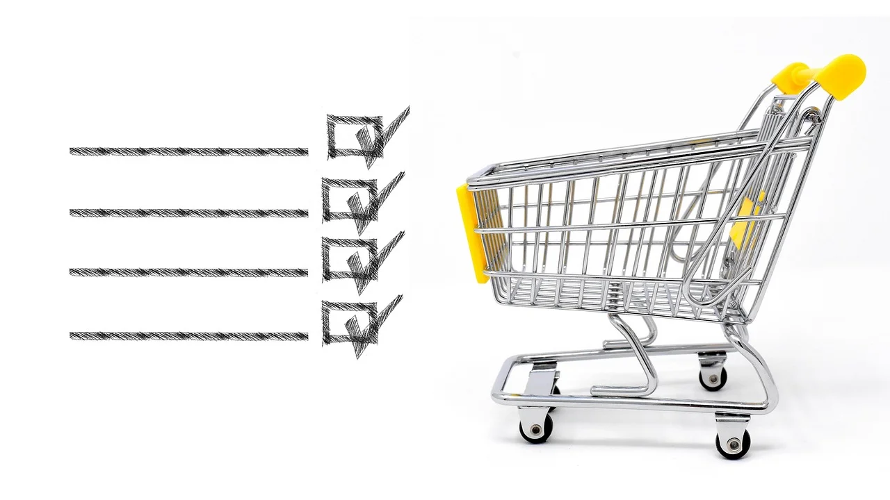 Pessoa conferindo alimentos e produtos disponíveis na despensa.