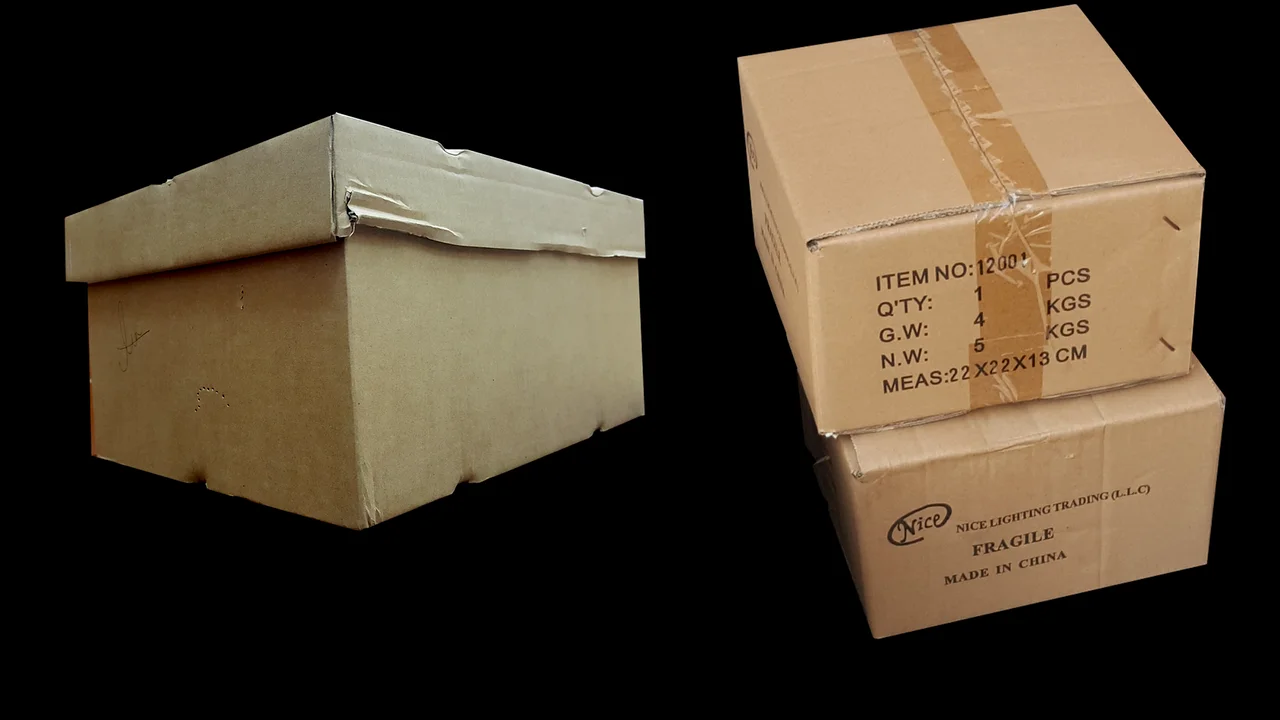 Materiais de embalagem separados antes do início da mudança.