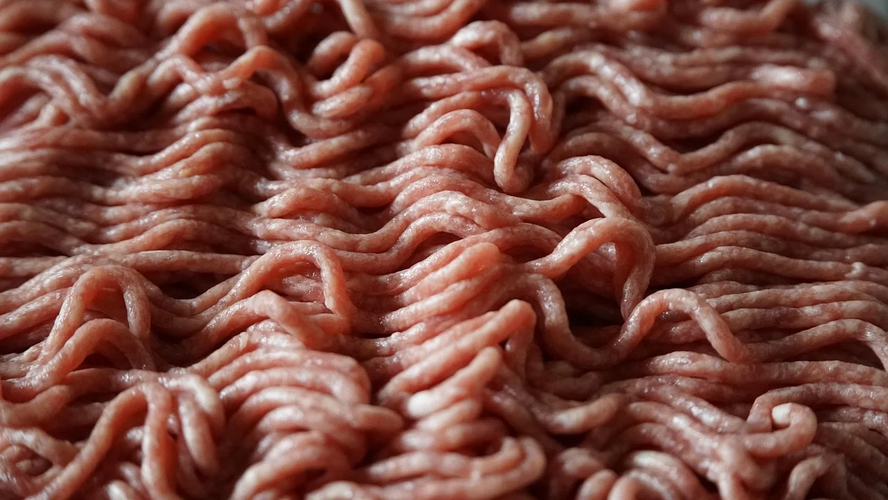 Carne moída refogada com textura solta e pontos dourados