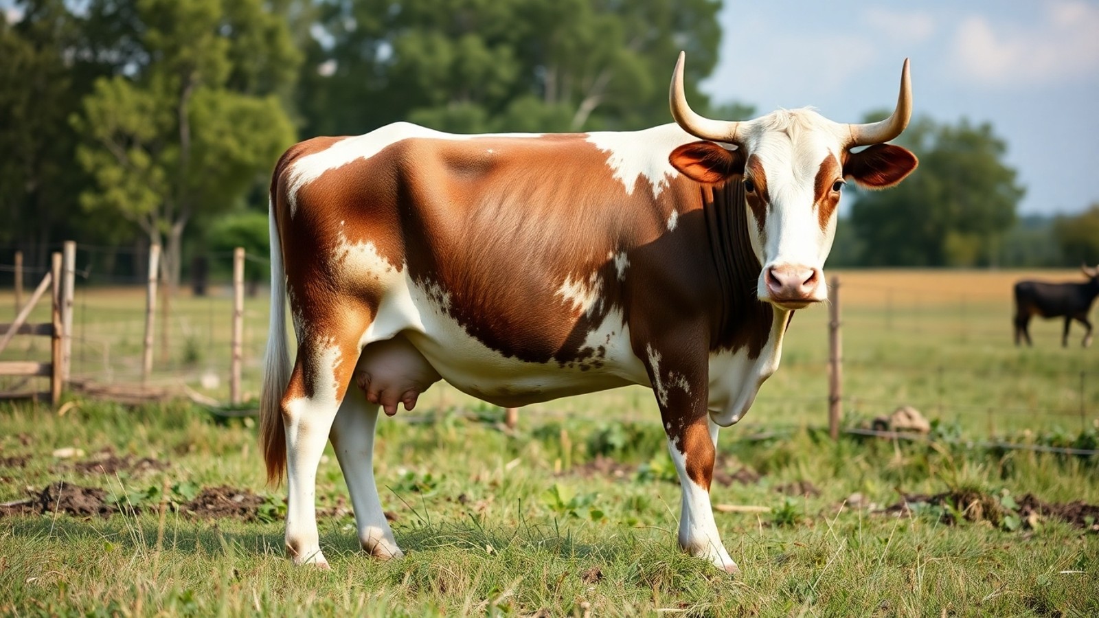 touro animal pastagem