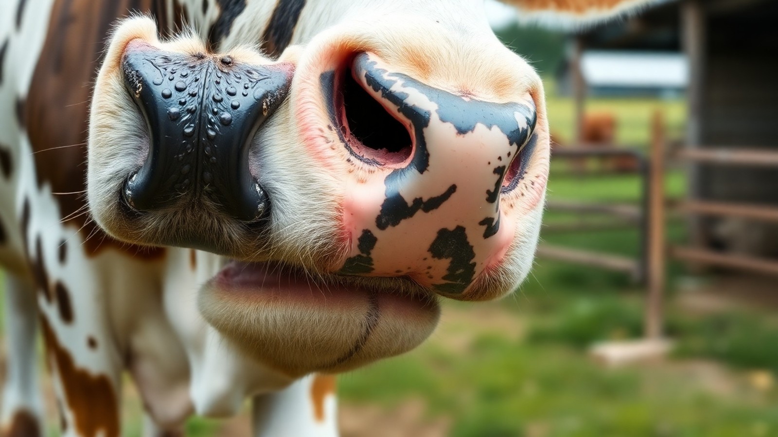 vaca mostrando os dentes fronteiros