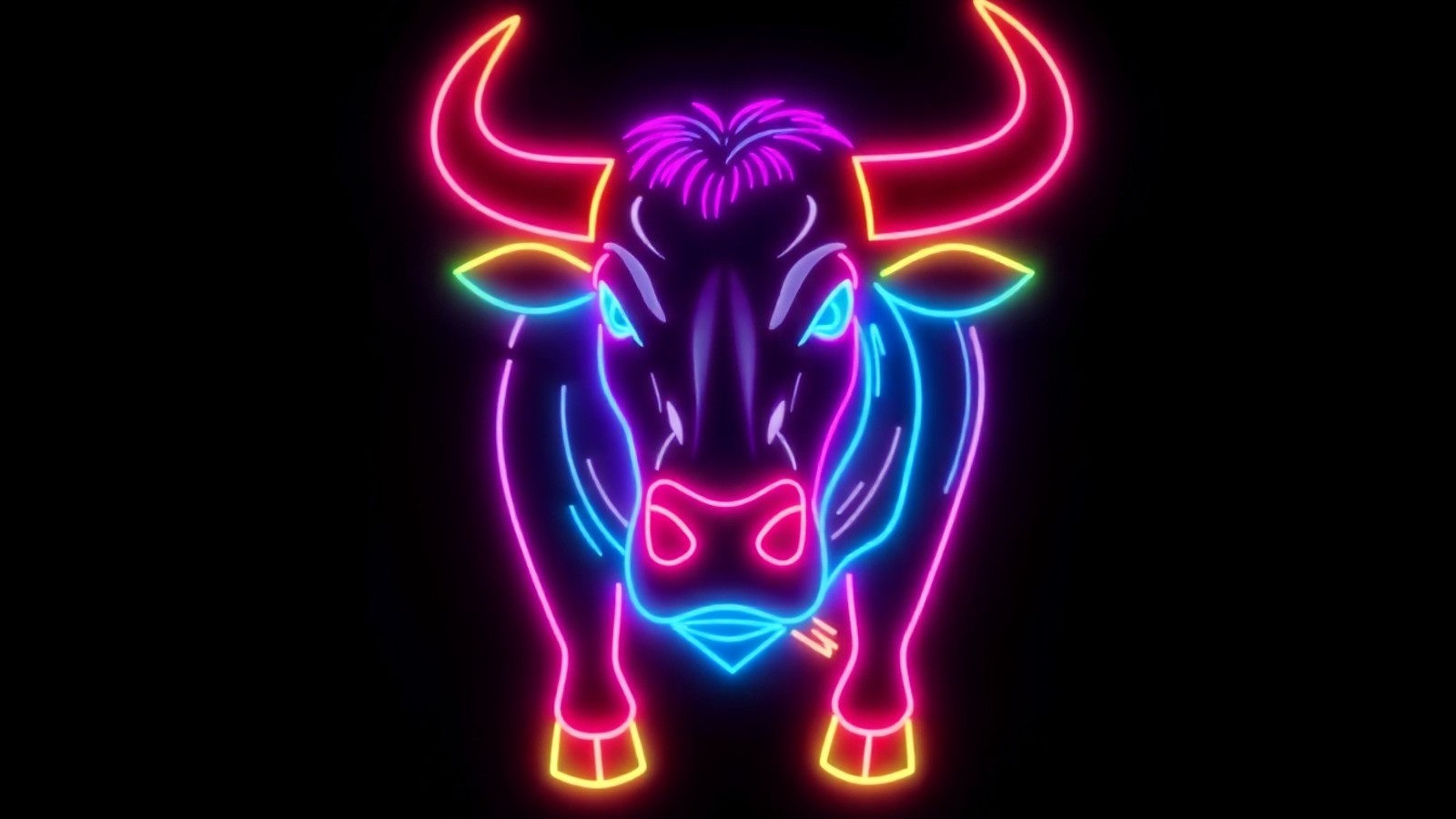 boi neon ilustracao digital