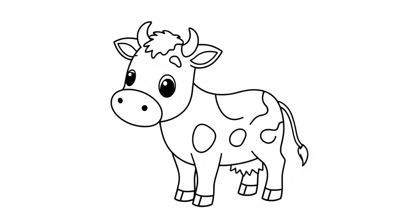 boi para colorir contorno simples