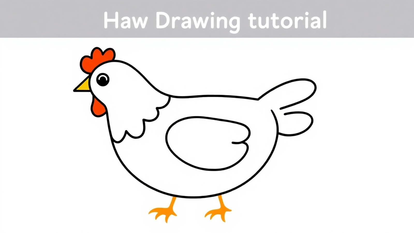 galinha em desenho tutorial