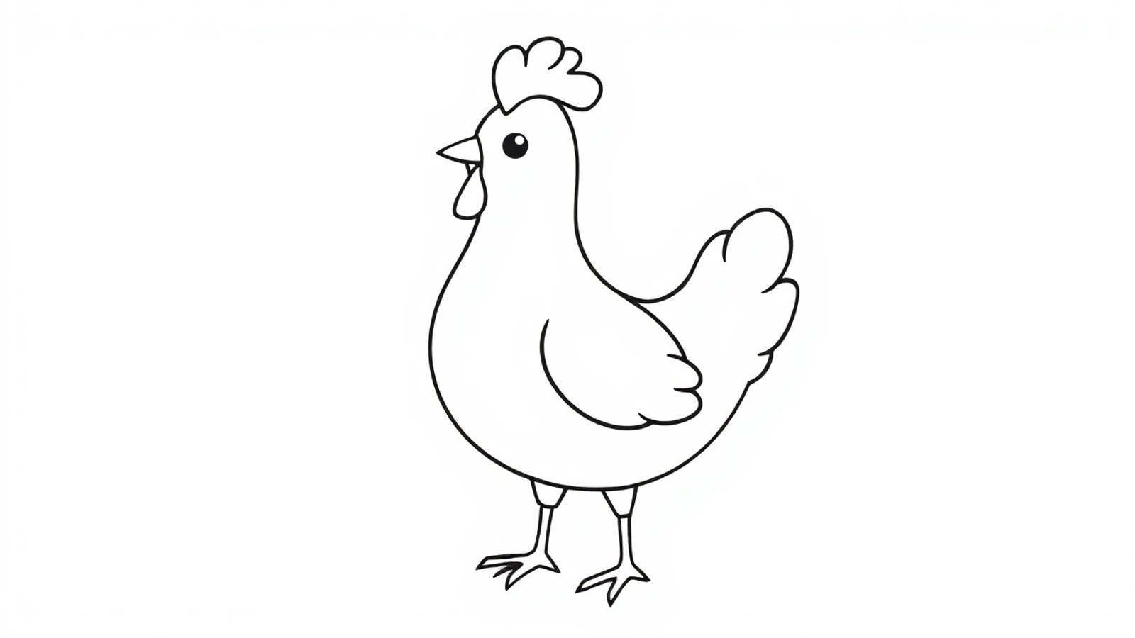 galinha para colorir simples