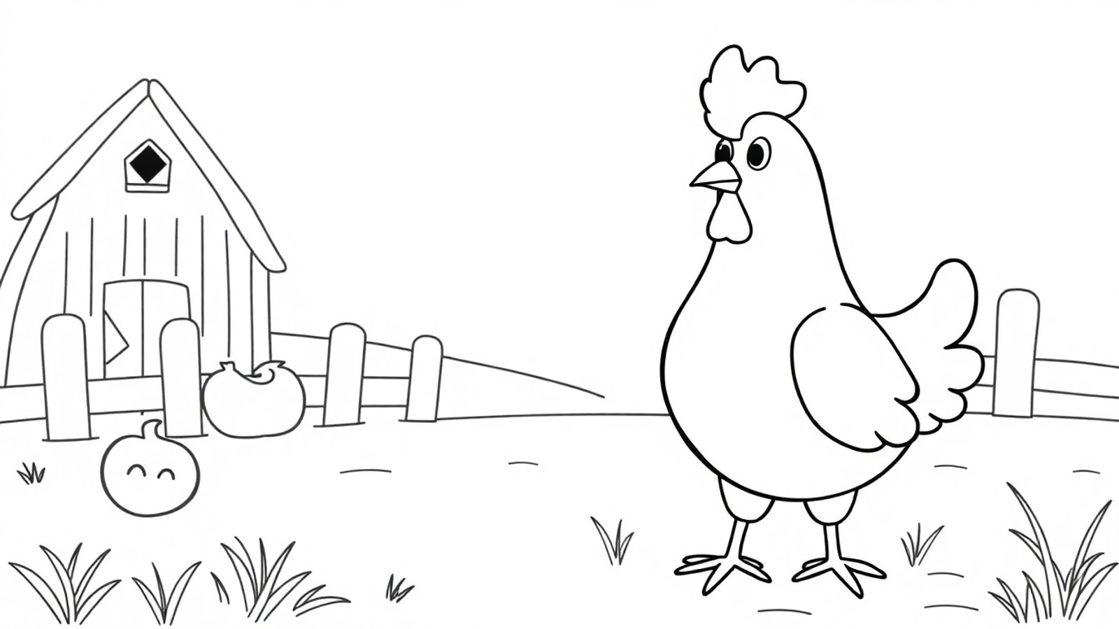 galinha ruiva para colorir pagina 1