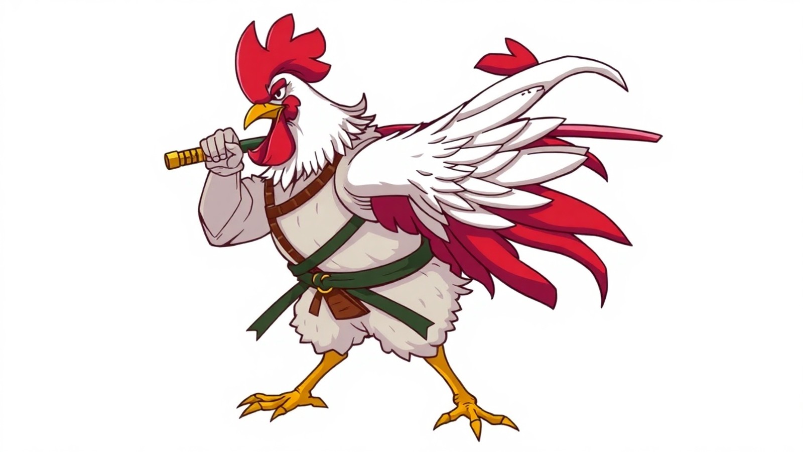 galinha samurai personagem digital