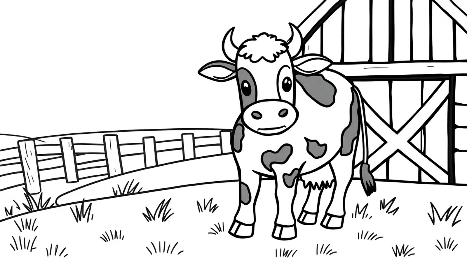 vaca colorir fofa preto branco