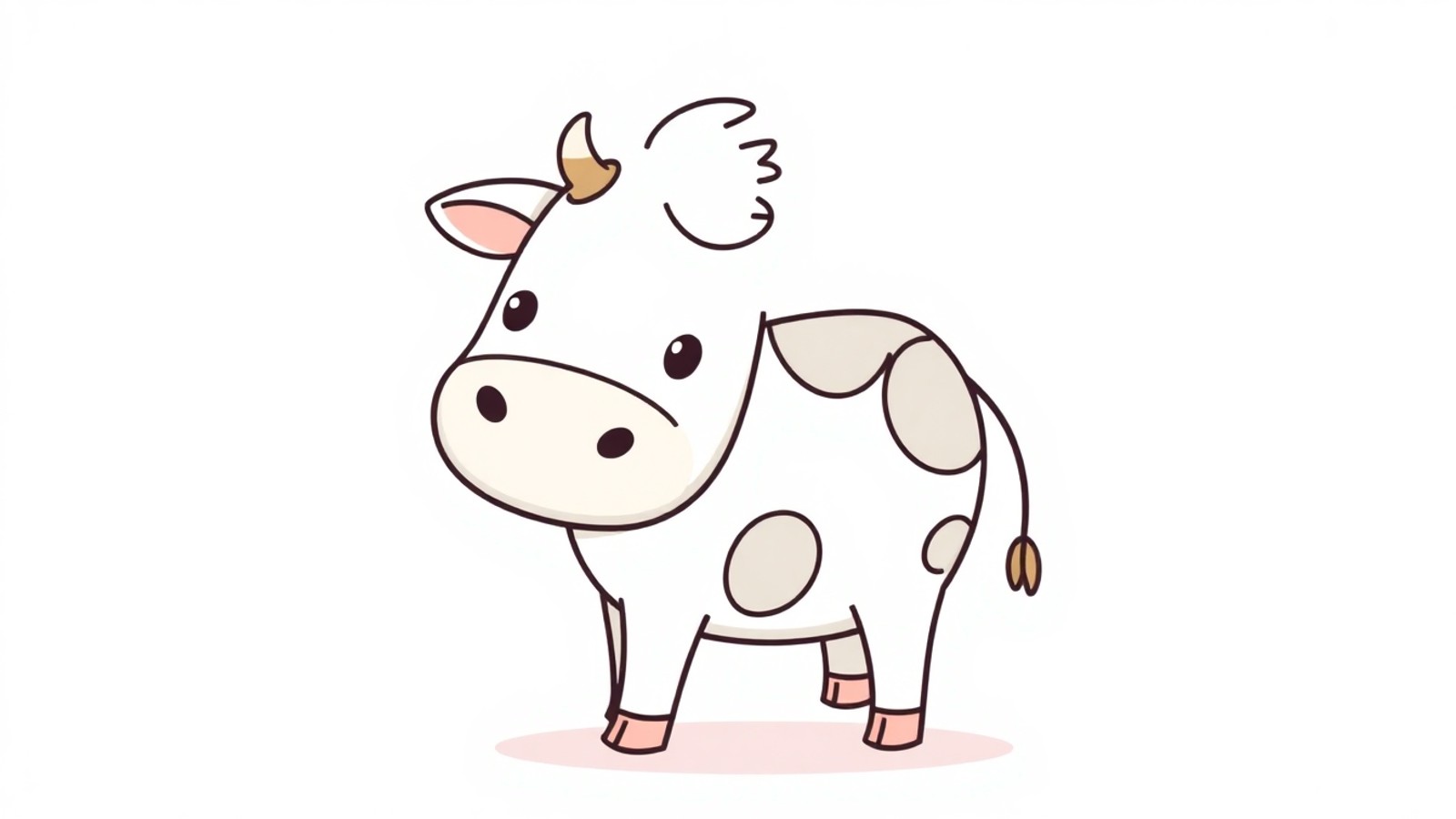 vaca em desenho simples cute