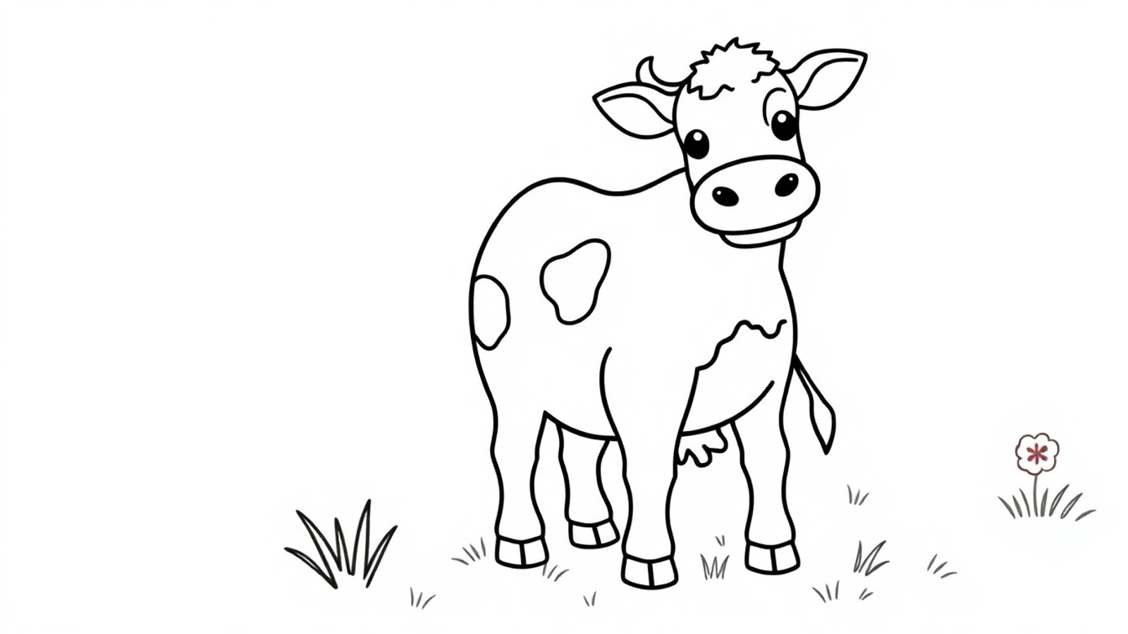 vaca para colorir simples