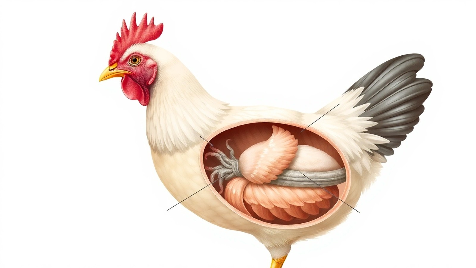 anatomia da galinha bico papo e moela