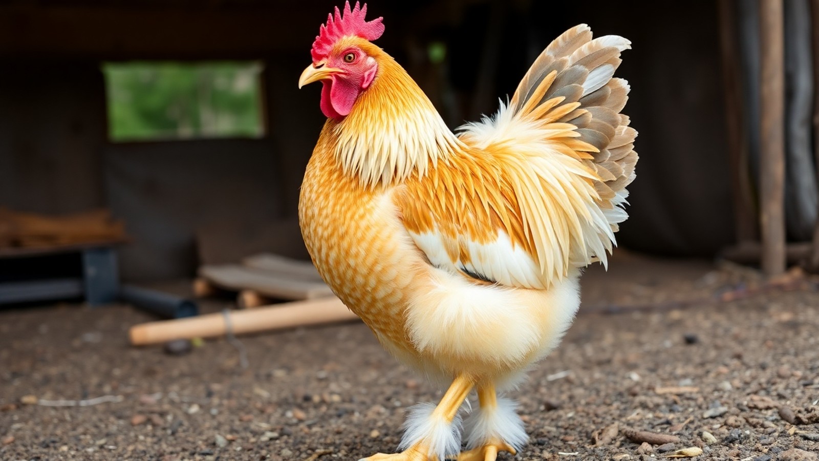 galinha brahma no galinheiro