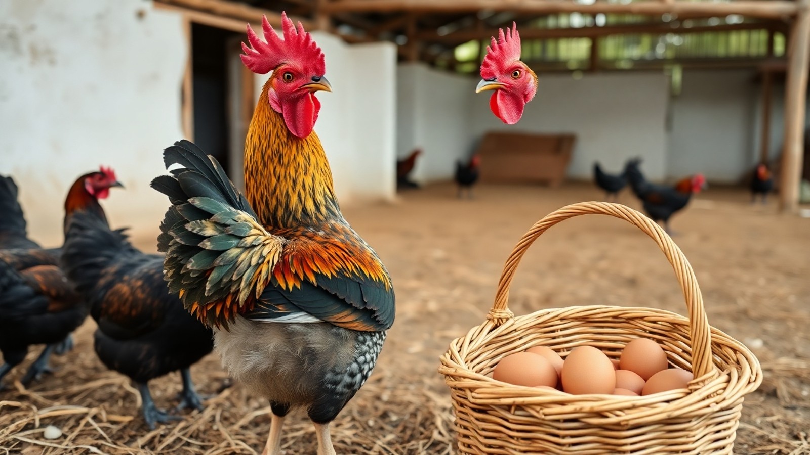 galinha marans em galinheiro rural
