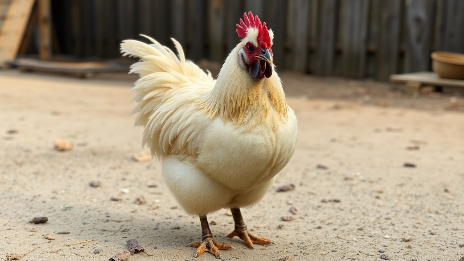galinha silkie no quintal