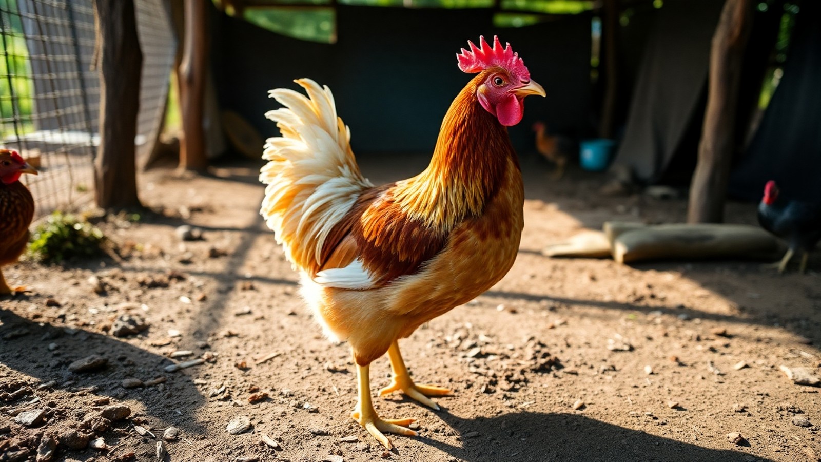galinha sura rustica no quintal