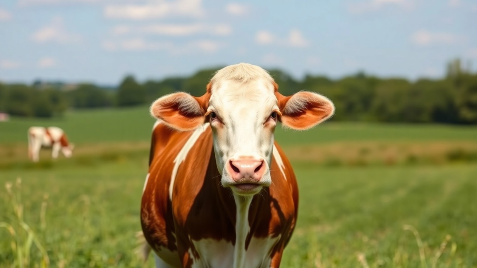 vaca no campo verde