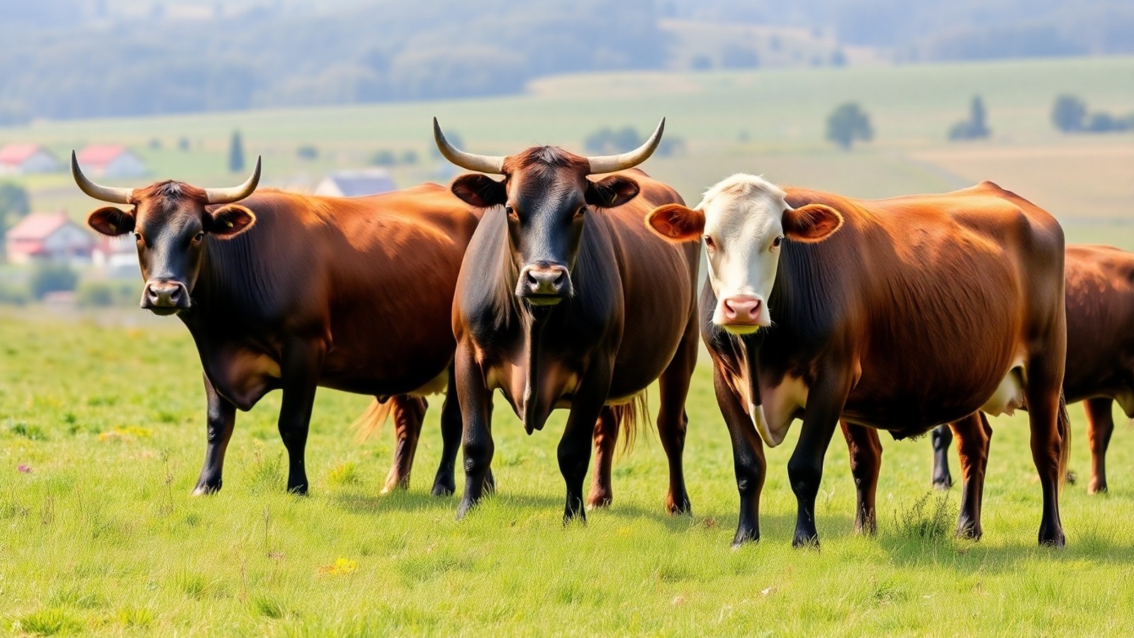 gado europeu pasto fazenda