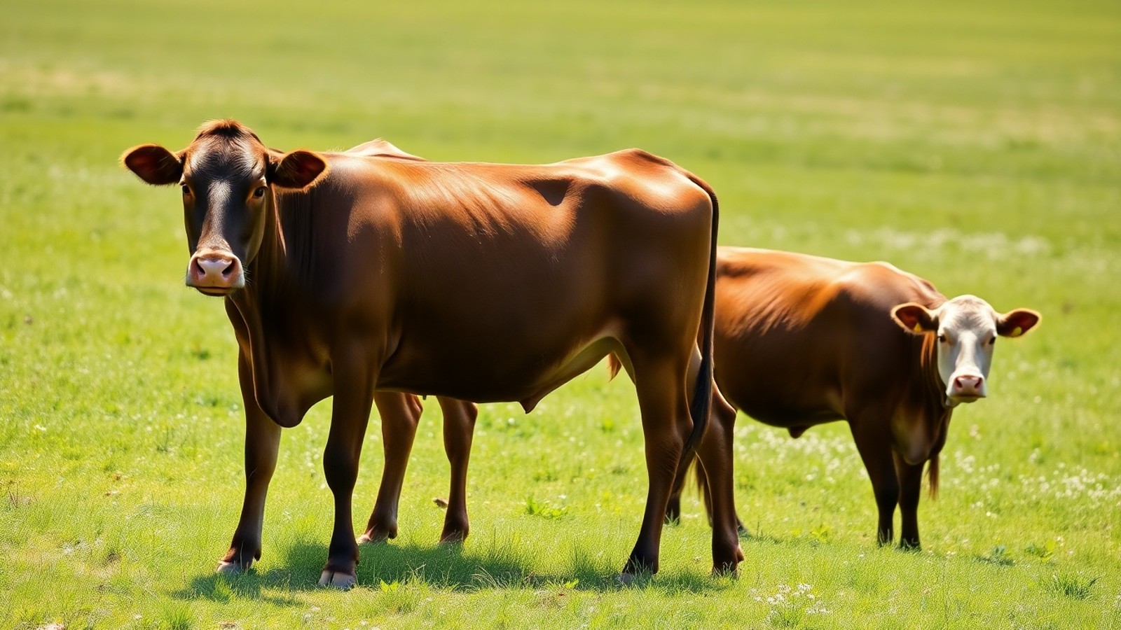 vaca angus pastando