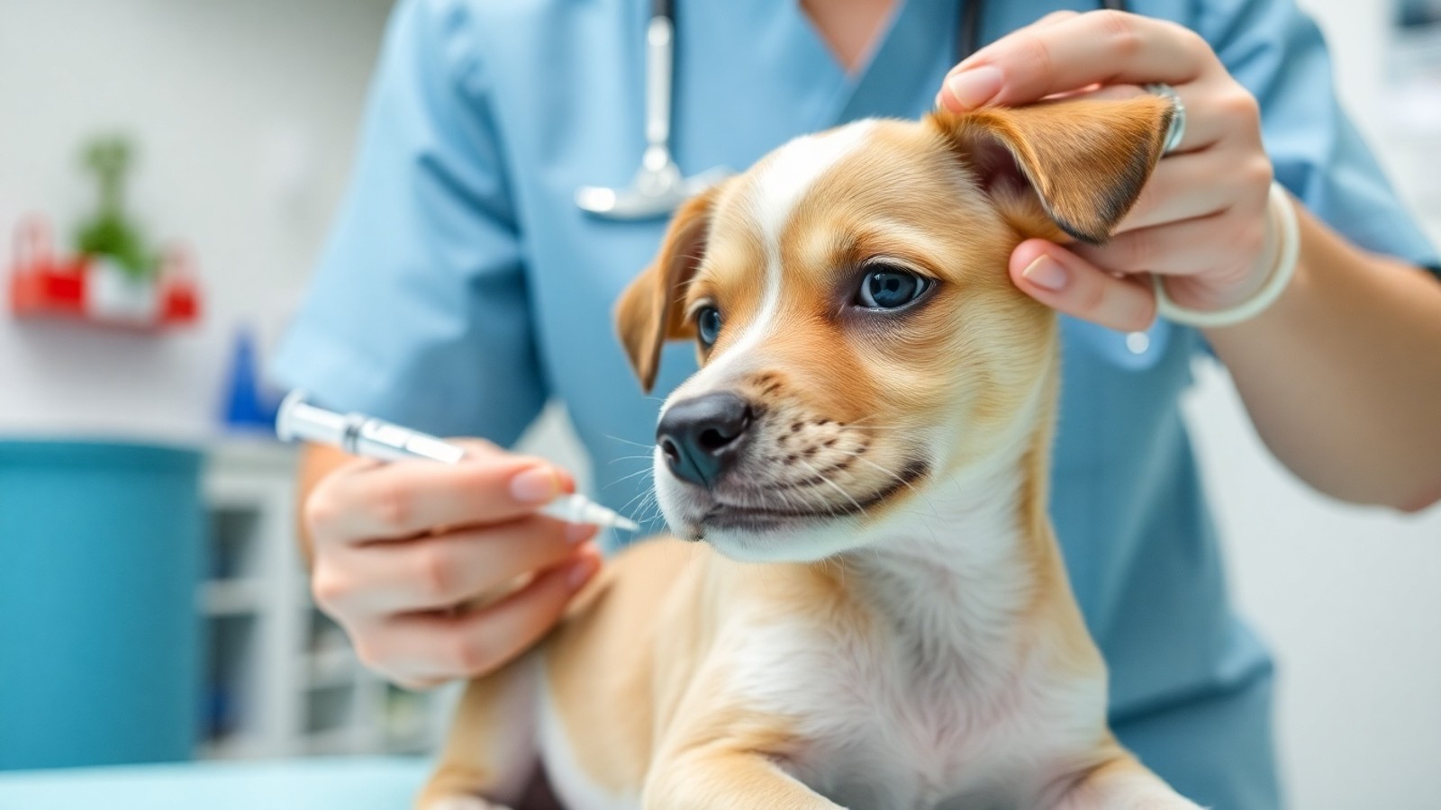 cachorro filhote em vacinacao veterinaria