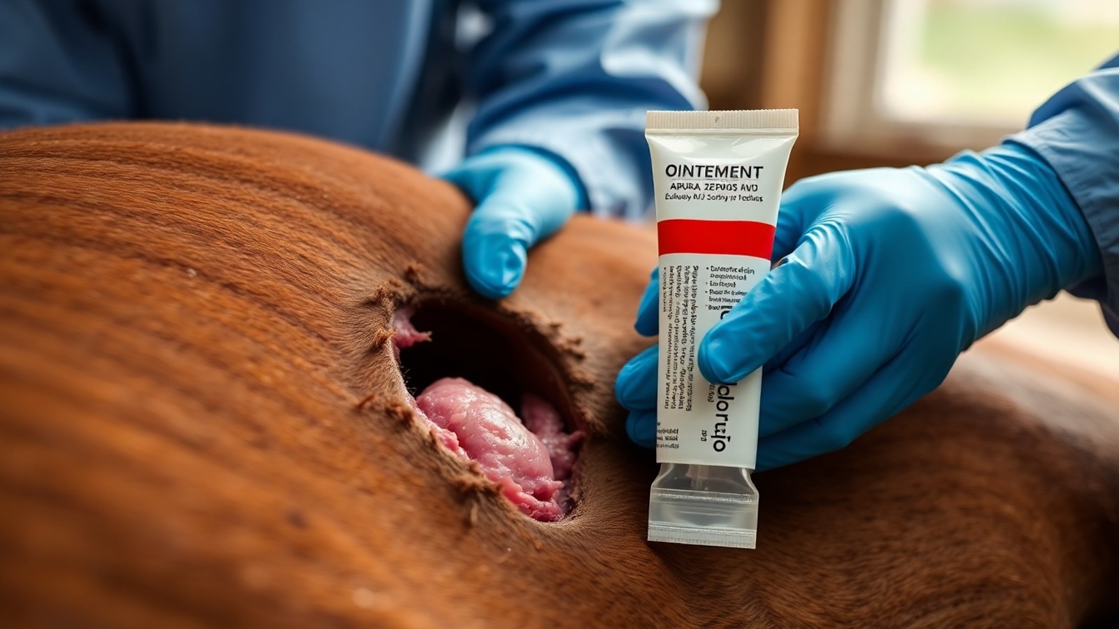 unguento veterinario cuidado de ferida