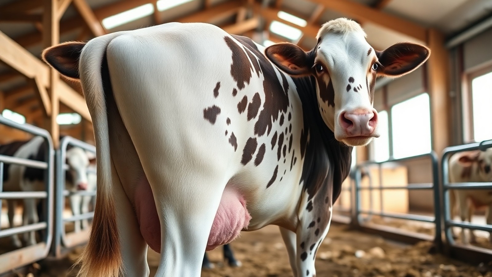vaca com mastite na curral