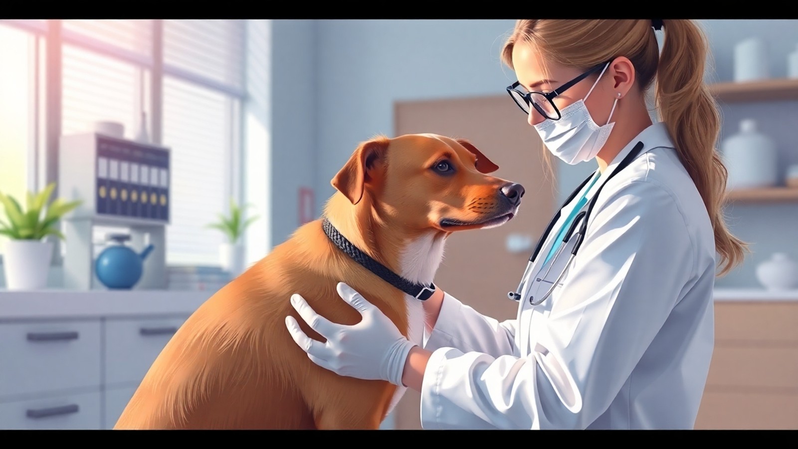 veterinario atendendo cao em clinica